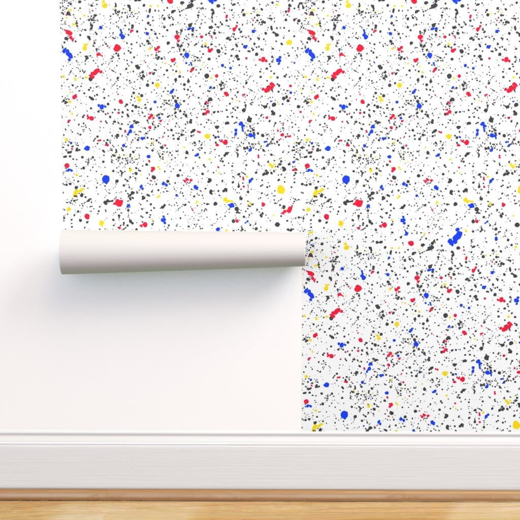 Peel & Stick Wallpaper 3ft x 2ft Paint Splatter Abstract Geometric