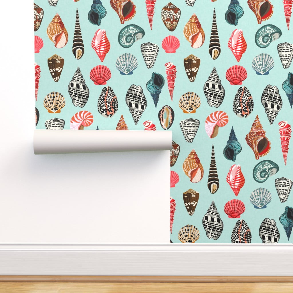 Peel & Stick Wallpaper 3ft x 2ft - Seashells Shell Shells Beach Summer