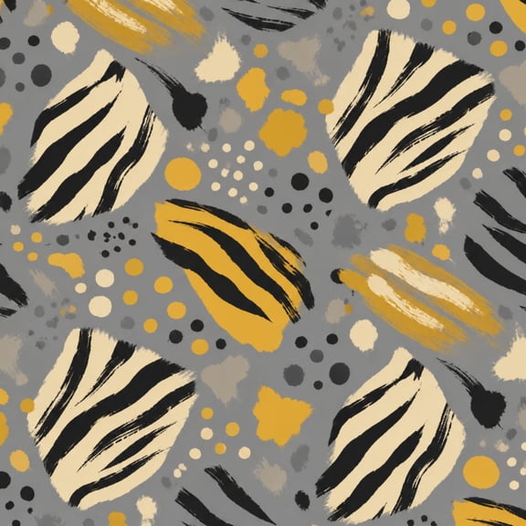 Peel and Stick Wallpaper Abstract Animal Print Brush Strokes Yellow Black Gray 17.7in x 118in Contact Paper Removable Self Adhesive Wall Mural Wall Decor for Bedroom Kitchen Cabinets