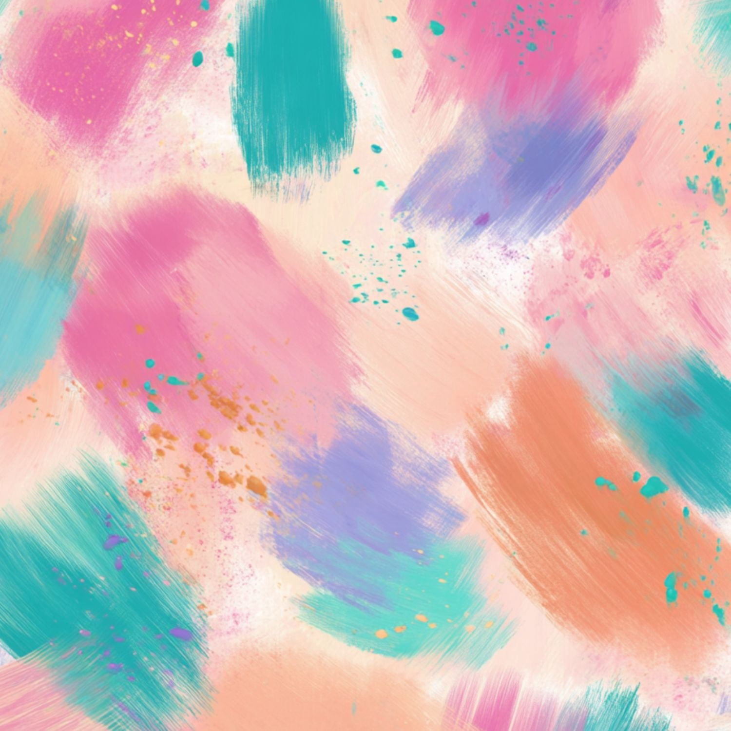 Peel and Stick Wallpaper Abstract Brush Strokes Pink Blue Teal Gold Accents Wall Mural 23.6in x 9.8ft Self Adhesive Removable Wall Paper Renter Friendly Wallpaper for Nursery Bedroom Cabinets