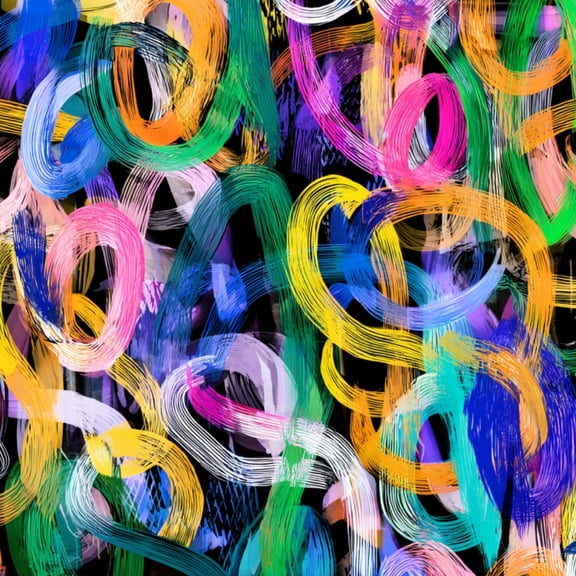Peel and Stick Wallpaper Abstract Colorful Brush Strokes Swirling Circular Patterns Wall Mural 17.7in x 9.8ft Self Adhesive Removable Wall Paper Renter Friendly Wallpaper for Nursery Bedroom