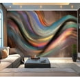 thumbnail image 1 of Peel and Stick Wallpaper Abstract Colorful Wave Flow Brush Strokes Modern Art Style Modern Art Wall Mural Decor Self Adhesive and Removable 100in x 144in, 1 of 8