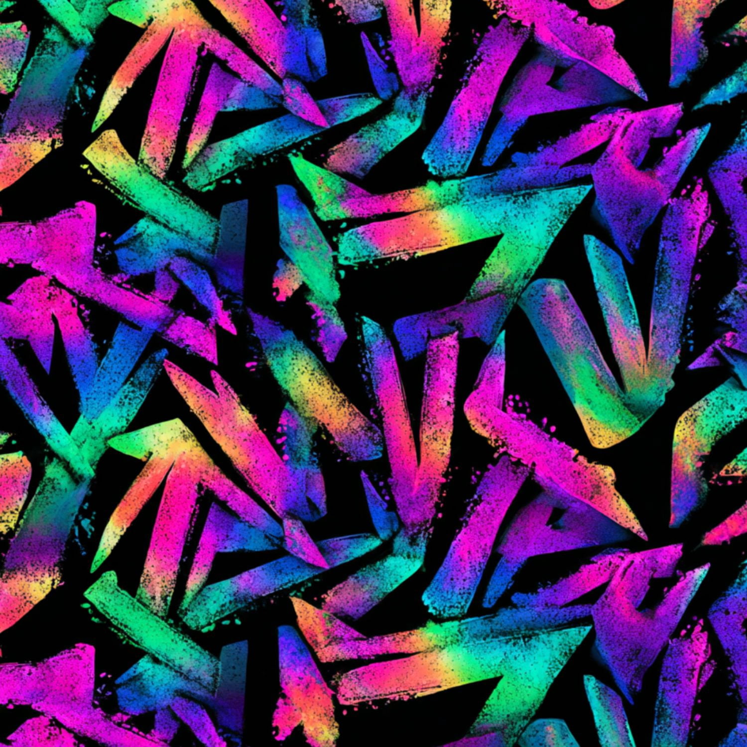 Peel and Stick Wallpaper Abstract Graffiti Zigzag Rainbow Colors Bold ...