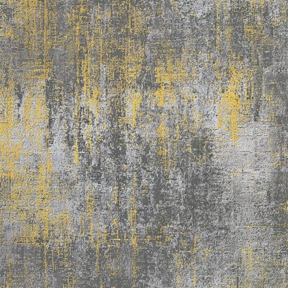Peel and Stick Wallpaper Abstract Gray Yellow Textured Wall Art Brushstroke Design 17.7in x 118in Contact Paper Removable Self Adhesive Wall Mural Wall Decor for Bedroom Kitchen Cabinets
