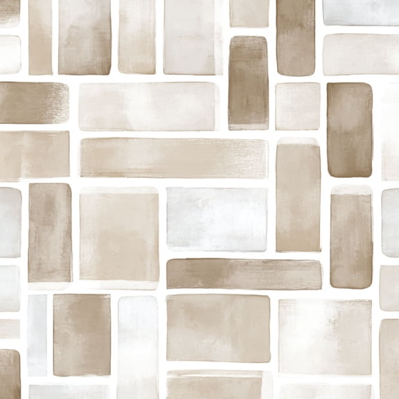 Peel and Stick Wallpaper Abstract Neutral Rectangular Beige Taupe Soft Gray Minimalist Design 17.7in x 118in Contact Paper Removable Self Adhesive Wall Mural Wall Decor for Bedroom Kitchen Cabinets
