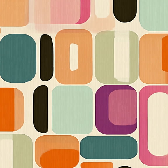Peel and Stick Wallpaper Abstract Retro Geometric Shapes Warm Pastel Colors Wall Mural 17.7in x 9.8ft Self Adhesive Removable Wall Paper Renter Friendly Wallpaper for Nursery Bedroom Cabinets