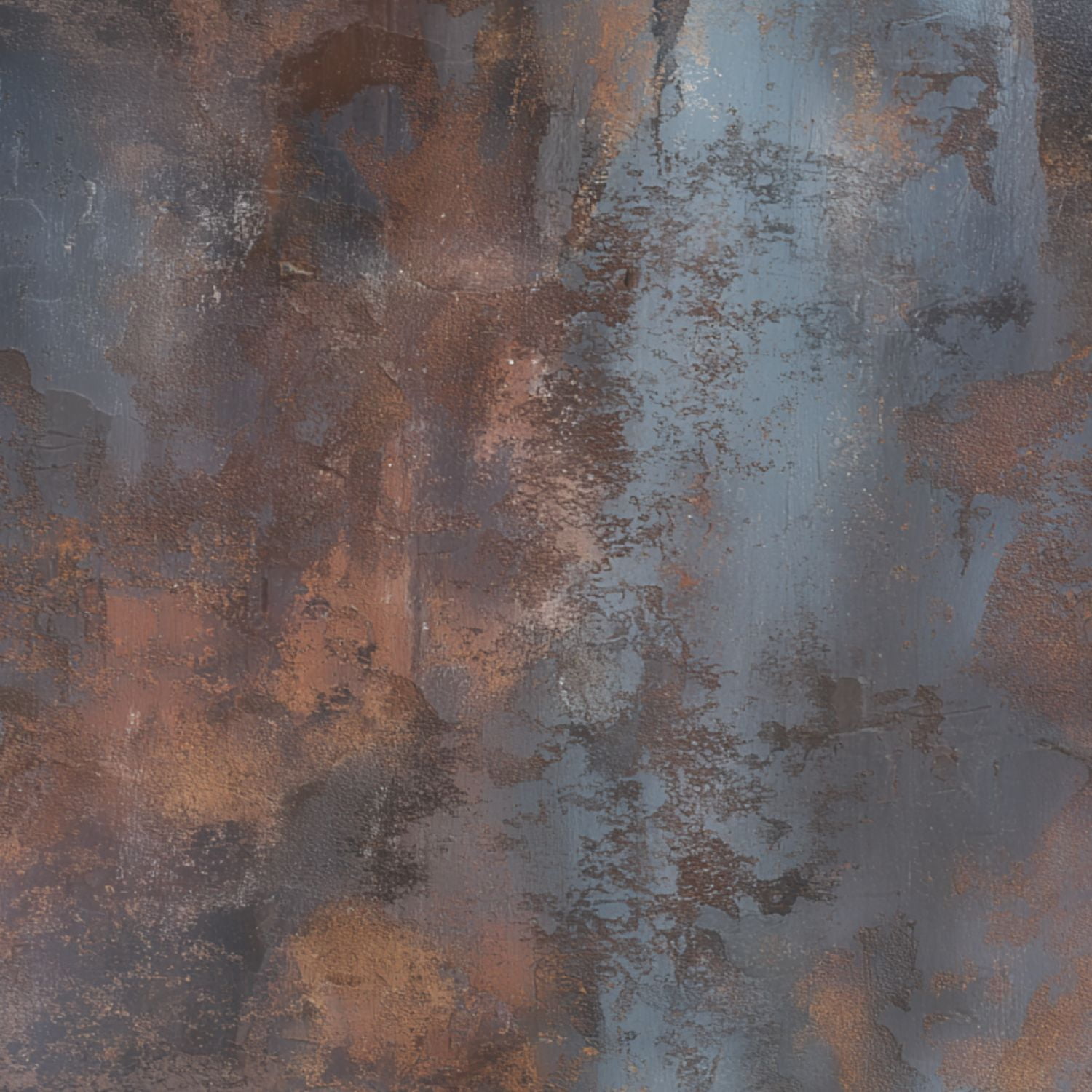 Peel and Stick Wallpaper Abstract Rust Blue Patched Texture Weathered Finish Wall Mural 17.7in x 9.8ft Self Adhesive Removable Wall Paper Renter Friendly Wallpaper for Nursery Bedroom Cabinets