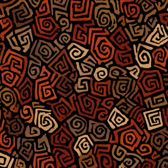 Peel and Stick Wallpaper Abstract Tribal Spiral Earth Tone Red Black Beige Geometric Style 24in x 118in Contact Paper Removable Self Adhesive Wall Mural Wall Decor for Bedroom Kitchen Cabinets