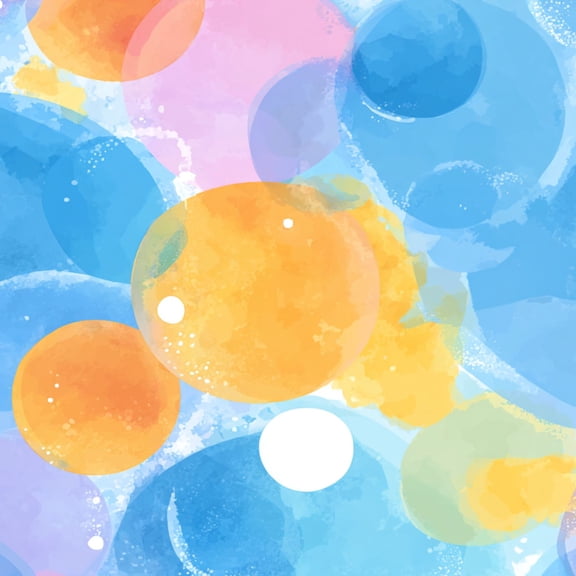 Peel and Stick Wallpaper Abstract Watercolor Bubbles Blue Pink Orange Tones Wall Mural 23.6in x 9.8ft Self Adhesive Removable Wall Paper Renter Friendly Wallpaper for Kids Bedroom Livingroom