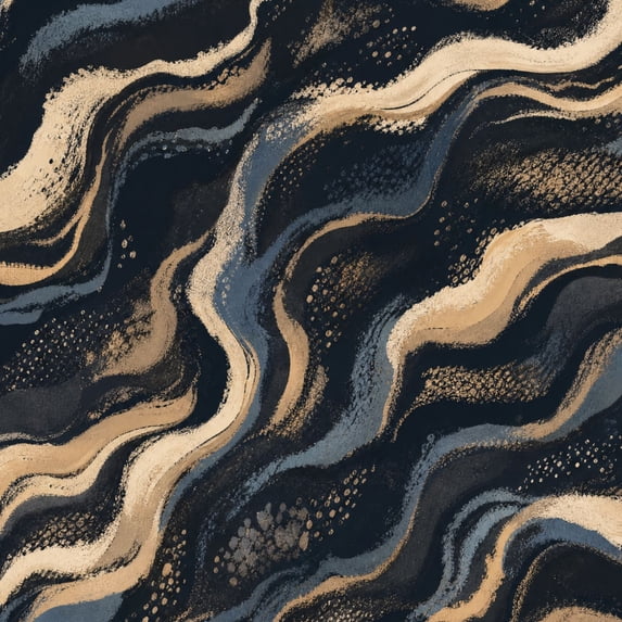 Peel and Stick Wallpaper Abstract Wavy Dark Blue Beige Tones Contact ...