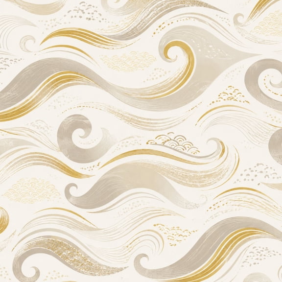 Peel and Stick Wallpaper Abstract White Gold Wave Lines Flowing Patterns Wall Mural 17.7in x 9.8ft Self Adhesive Removable Wall Paper Renter Friendly Wallpaper for Nursery Bedroom Cabinets
