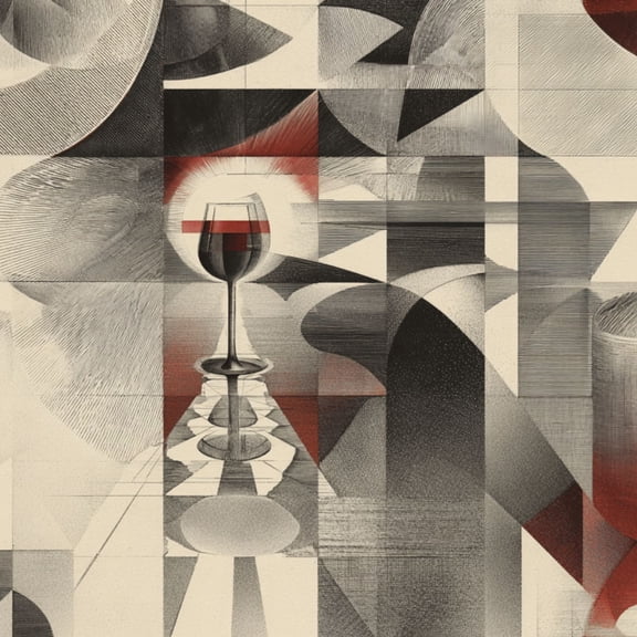 Peel and Stick Wallpaper Abstract Wine Glass Line Art Crimson Accents Wall Decor Wall Mural 17.7in x 9.8ft Self Adhesive Removable Wall Paper Renter Friendly Wallpaper for Kitchen Bedroom Cabinets