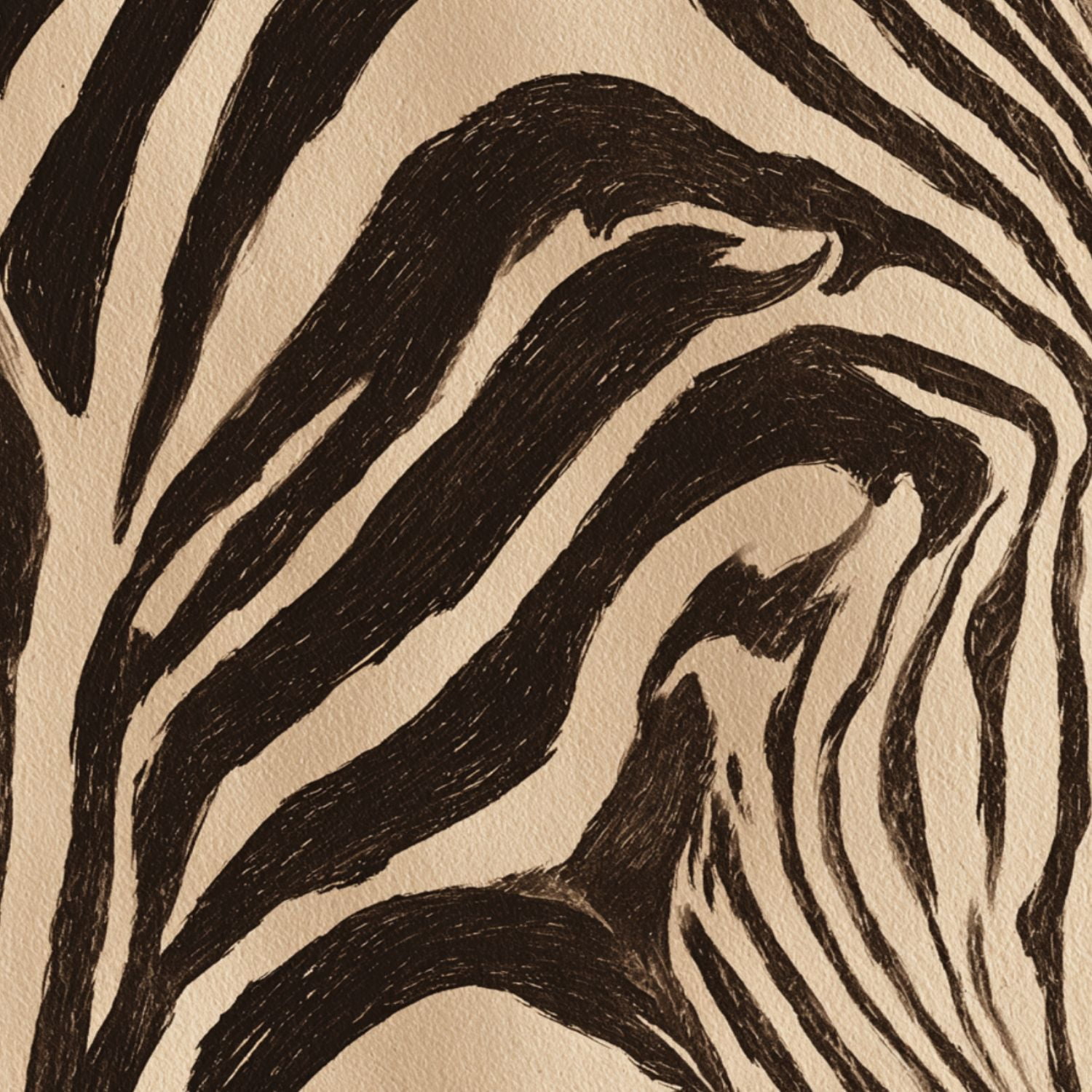 Peel and Stick Wallpaper Abstract Zebra Stripes Bold Black Beige Wall Mural 23.6in x 9.8ft Self Adhesive Removable Wall Paper Renter Friendly Wallpaper for Bedroom Nursery Living Room