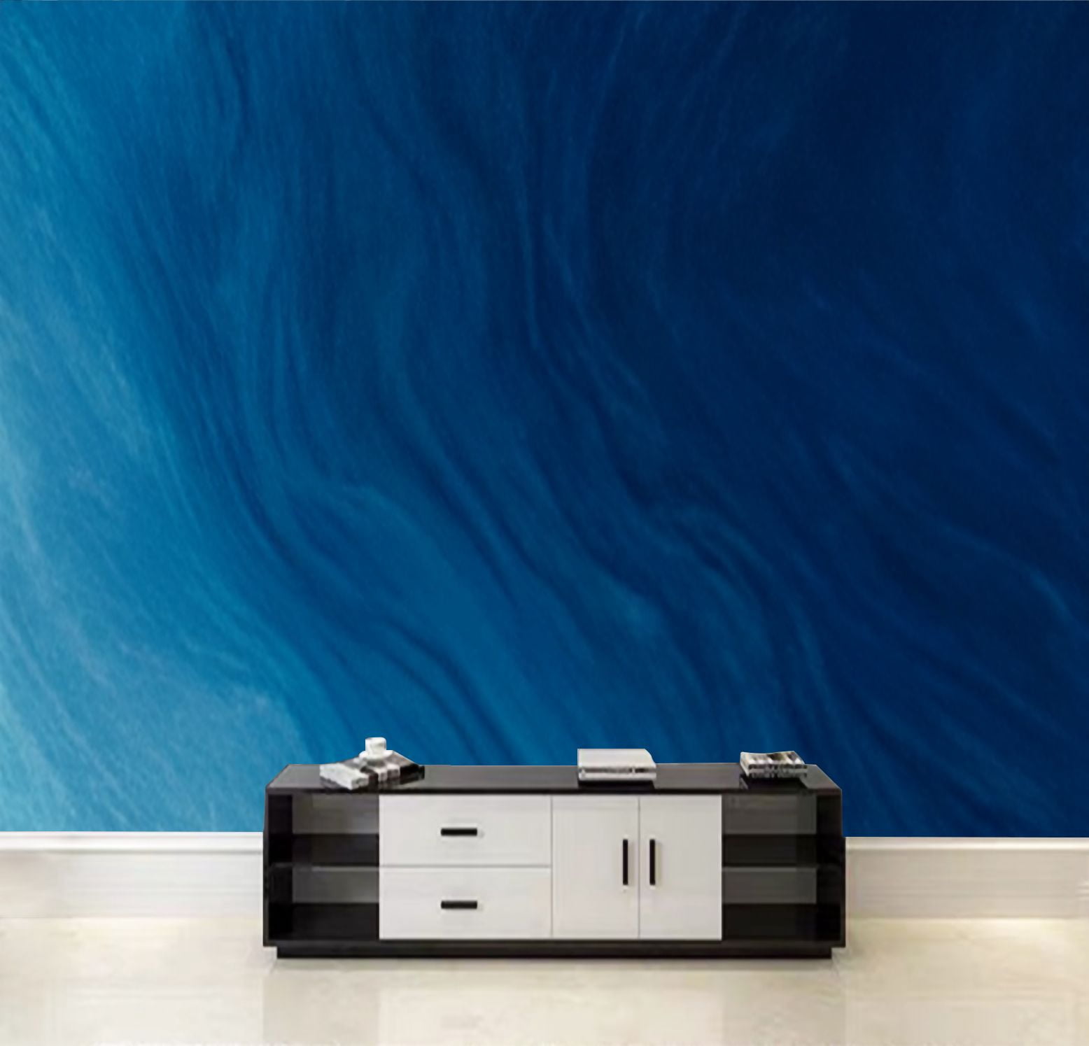 Peel and Stick Wallpaper Abstract art blue paint liquid fluid grunge ...