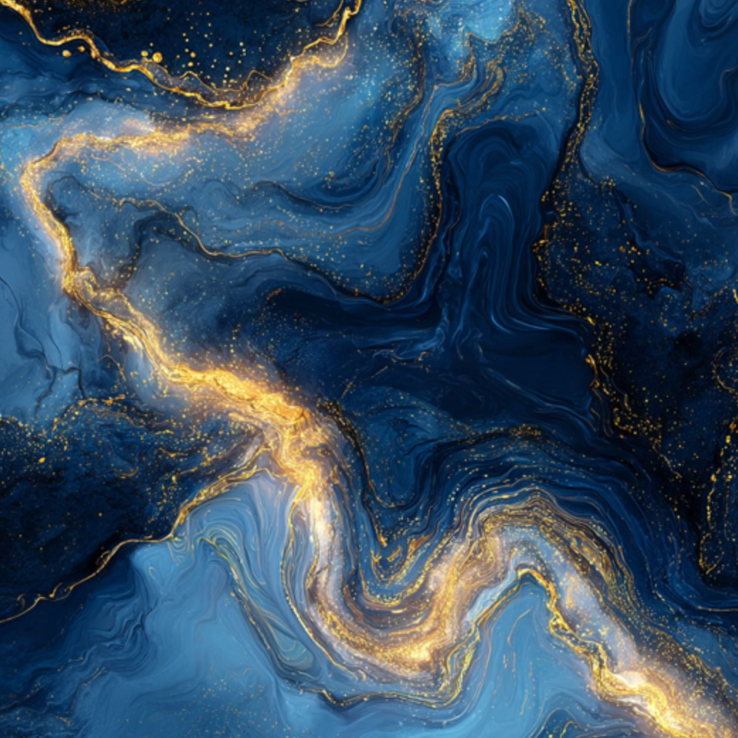 Peel and Stick Wallpaper Abstract dark Blue Gold Swirl 24"x118" Design ...