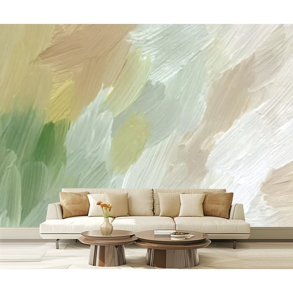 Peel and Stick Wallpaper Abstract earthy neutral colors Modern hand drawn canvas Art Modern Art Wall Mural Decor Self Adhesive and Removable 69in x 98in