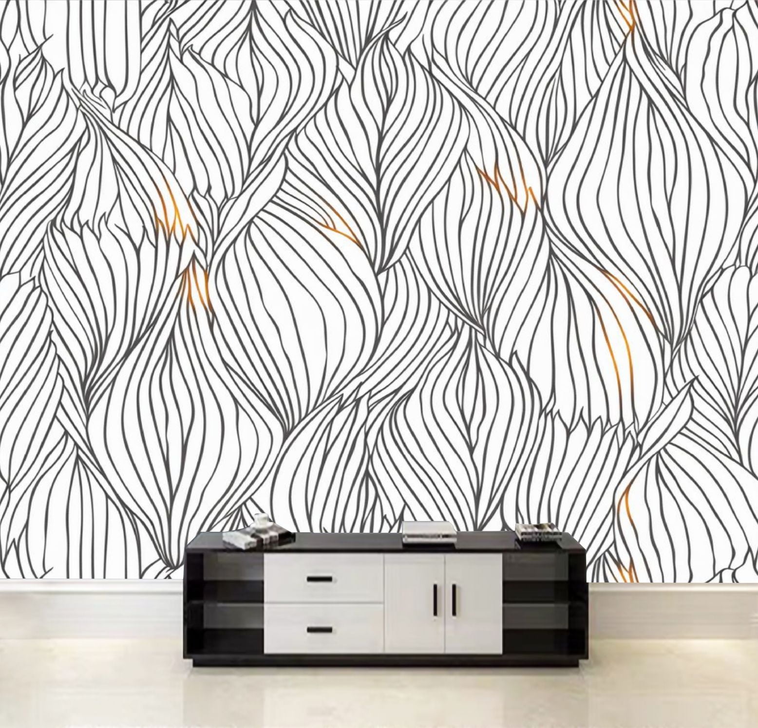 Abstract Peeling Sticker Peel and Stick Wallpaper Abstract feather seamless pattern Decorative ...