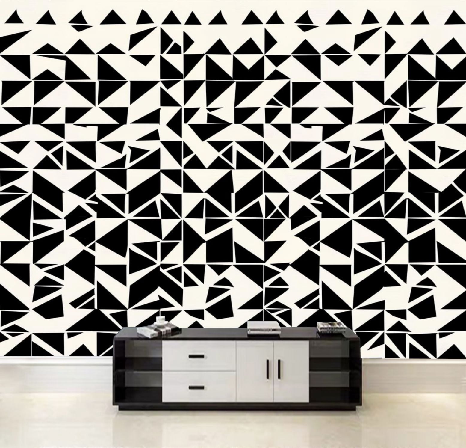 Peel and Stick Wallpaper Abstract geometric hipster print triangle ...