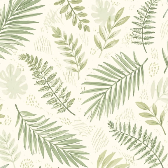 Peel and Stick Wallpaper Abstract tropical foliage pastel olive green colors Wall Mural 17.7in x 9.8ft Self Adhesive Removable Wall Paper Renter Friendly Wallpaper for Nursery Bedroom Cabinets
