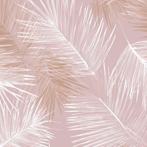 Peel and Stick Wallpaper Abstract tropical foliage pink rose blush colors Palm leaves line art 24in x 118in Contact Paper Removable Self Adhesive Wall Mural Wall Decor for Bedroom Kitchen Cabinets