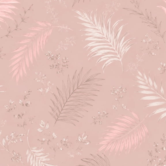 Peel and Stick Wallpaper Abstract tropical foliage pink rose colors Palm leaves Wall Mural 23.6in x 9.8ft Self Adhesive Removable Wall Paper Renter Friendly Wallpaper for Nursery Bedroom Cabinets
