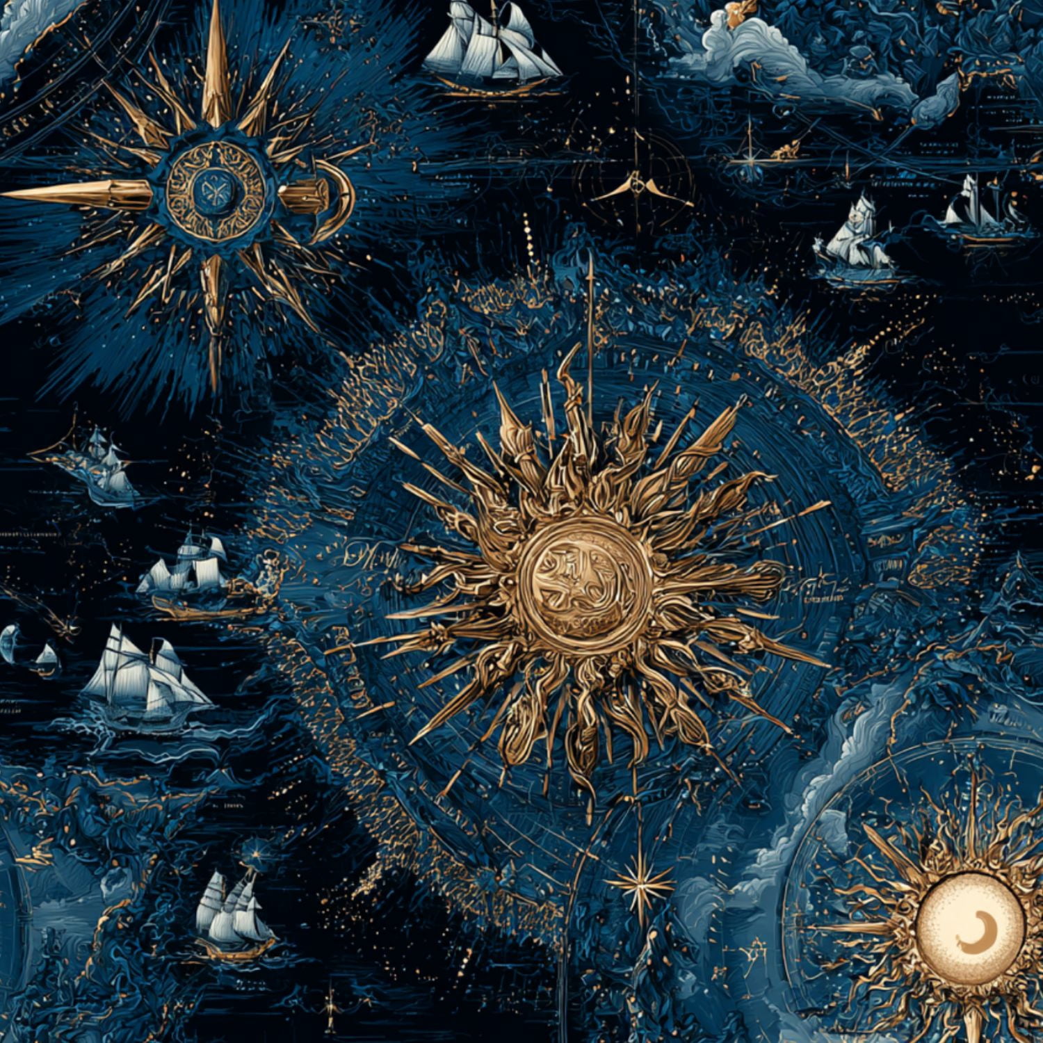 Peel and Stick Wallpaper Ancient Sky Map Golden Routes Cloud Continents ...
