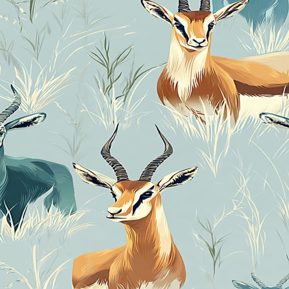 Peel and Stick Wallpaper Antelopes Grasslands Soft Pastel Tones Woodland Wall Mural 23.6in x 9.8ft Self Adhesive Removable Wall Paper Renter Friendly Wallpaper for Nursery Bedroom Cabinets