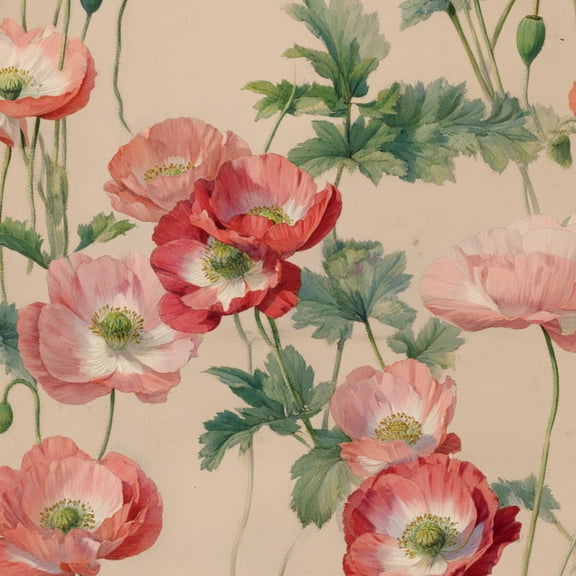 Peel and Stick Wallpaper Antique Style Cream Paper Wallpaper for Nursery Bedroom 17.7in x 9.8ft Floral Contact Paper for Cabinets Drawers Removable Wall Paper