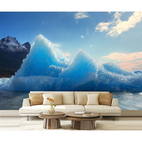 Peel and Stick Wallpaper Argentina Glaciers national park Icebergs Spegazzini glacier Modern Art Wall Mural Decor Self Adhesive and Removable 69in x 98in
