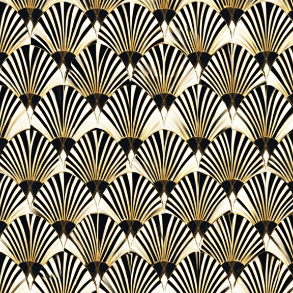 Peel and Stick Wallpaper Art Fan Black Radiating Geometric Scallop Wall Mural 17.7in x 9.8ft Self Adhesive Removable Wall Paper Renter Friendly Wallpaper for Nursery Bedroom Cabinets