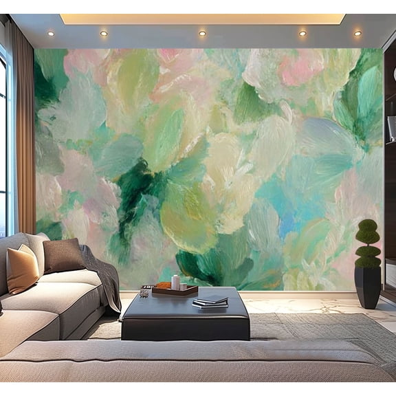 Peel and Stick Wallpaper Art hand drawn watercolor acrylic smear blot canvas painting Abstract Modern Art Wall Mural Decor Self Adhesive and Removable 100in x 144in