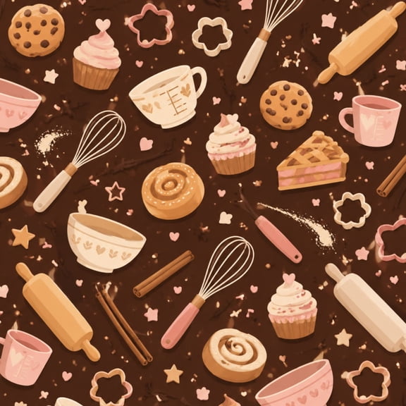 Peel and Stick Wallpaper Baking Whisks Rolling Pins Pastries Chocolate Wall Mural 17.7in x 9.8ft Self Adhesive Removable Wall Paper Renter Friendly Wallpaper for Nursery Bedroom Cabinets