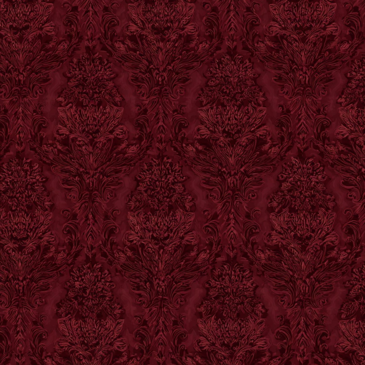 Peel and Stick Wallpaper Baroque Elegant Burgundy Damask Vintage Floral Design Wall Mural 23.6in x 9.8ft Self Adhesive Removable Wall Paper Renter Friendly Wallpaper for Nursery Bedroom Cabinets