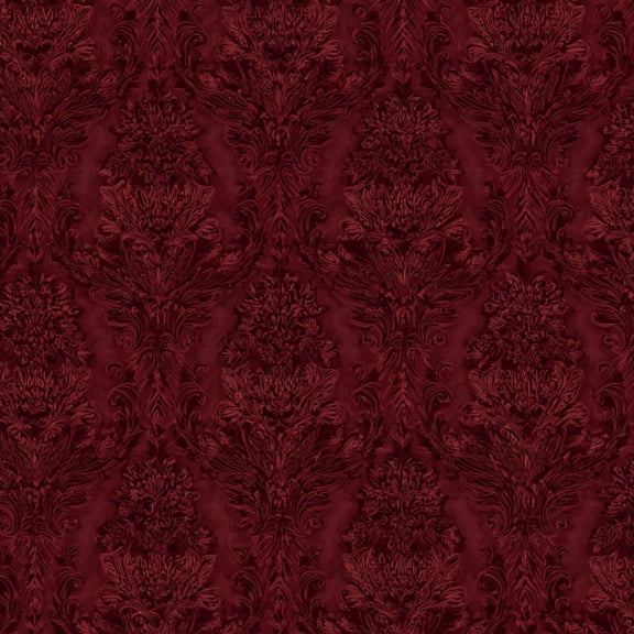 Peel and Stick Wallpaper Baroque Elegant Burgundy Damask Vintage Floral Design Wall Mural 23.6in x 9.8ft Self Adhesive Removable Wall Paper Renter Friendly Wallpaper for Nursery Bedroom Cabinets