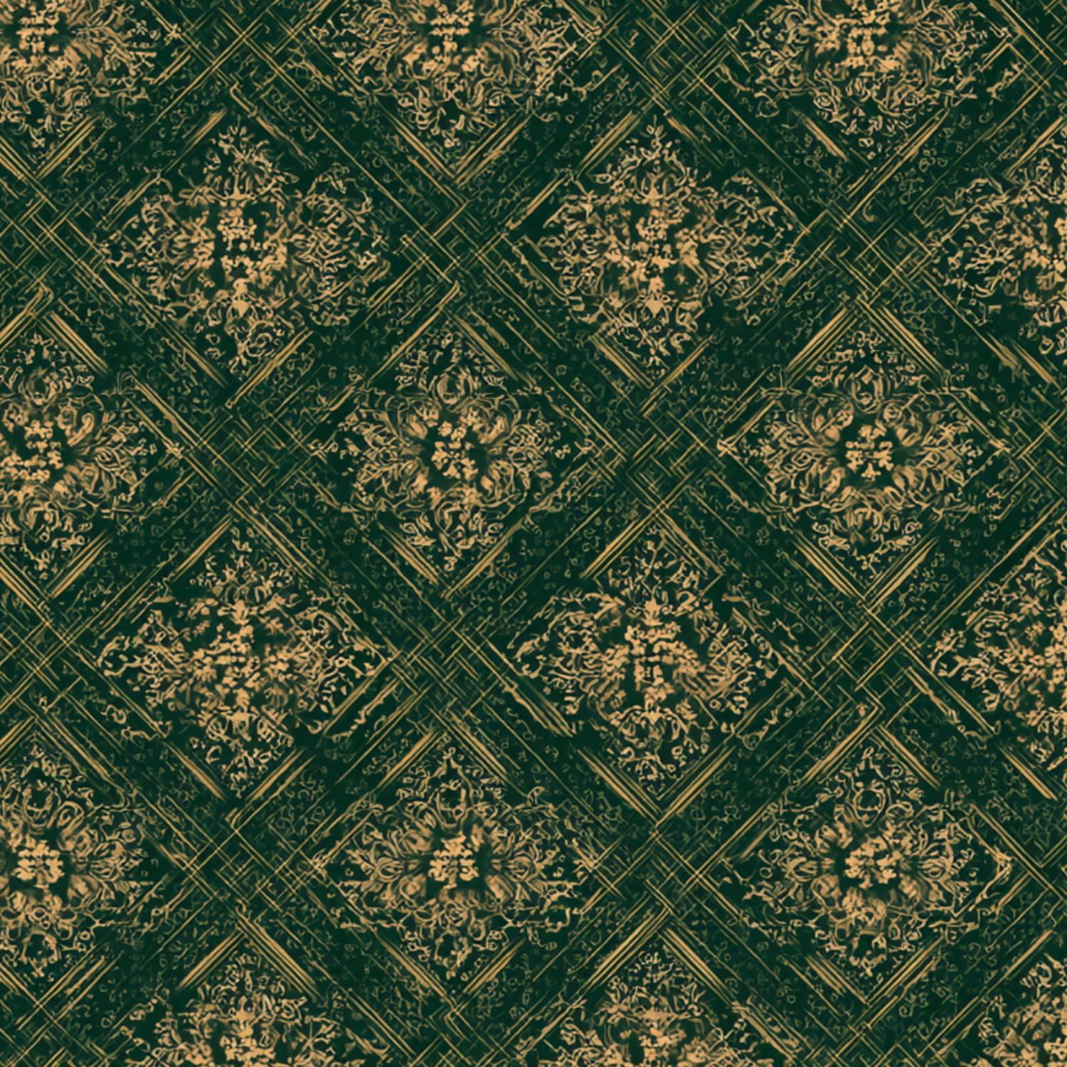 Peel and Stick Wallpaper Baroque Vintage Floral Damask Green Gold Accents Wall Mural 17.7in x 9.8ft Self Adhesive Removable Wall Paper Renter Friendly Wallpaper for Nursery Bedroom Cabinets