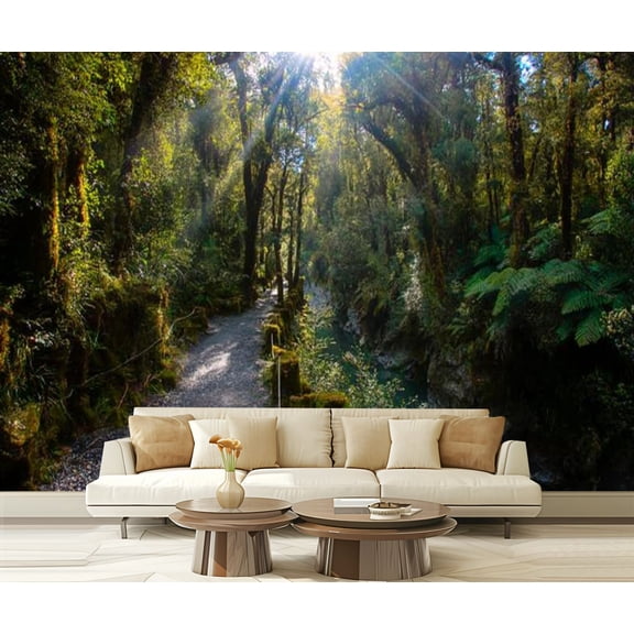 Peel and Stick Wallpaper Beautiful scenery Hokitika Gorge Scenic Reserve walking track Hokitika Modern Art Wall Mural Decor Self Adhesive and Removable 69in x 98in