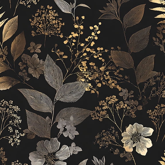 Peel and Stick Wallpaper Beige Botanical Floral Black Jungle Foliage Tropical Wall Mural 17.7in x 9.8ft Self Adhesive Removable Wall Paper Renter Friendly Wallpaper for Nursery Bedroom Cabinets