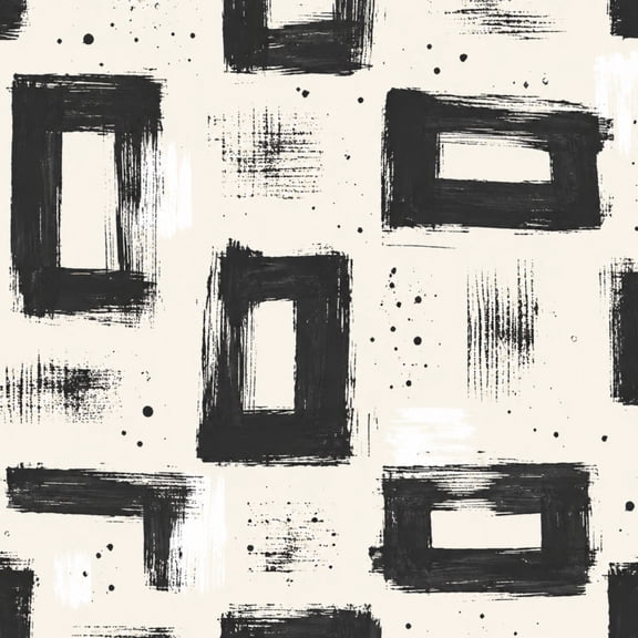 Peel and Stick Wallpaper Black Abstract Brushstroke Geometric Patterns Beige 17.7in x 118in Contact Paper Removable Self Adhesive Wall Mural Wall Decor for Bedroom Kitchen Cabinets
