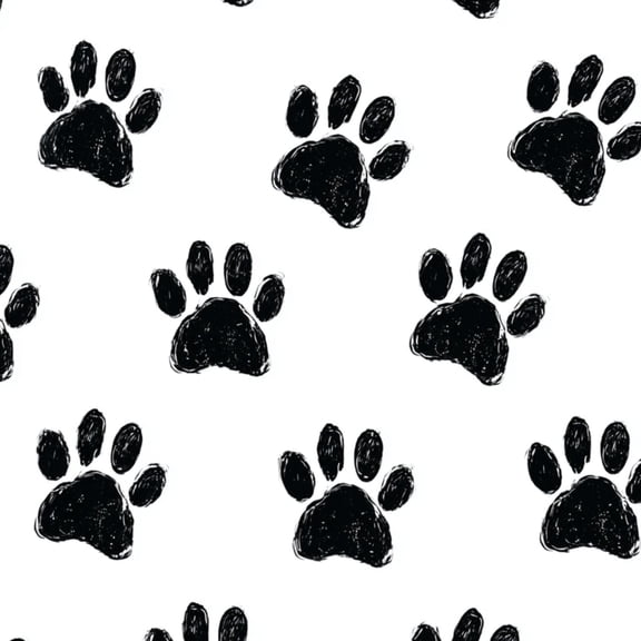 Peel and Stick Wallpaper Black Paw Prints White Wall Mural 23.6in x 9.8ft Self Adhesive Removable Wall Paper Renter Friendly Wallpaper for Nursery Bedroom Cabinets