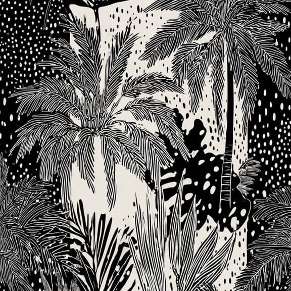 Peel and Stick Wallpaper Black White Tropical Palm Leaf Wall Mural 23.6in x 9.8ft Self Adhesive Removable Wall Paper Renter Friendly Wallpaper for Nursery Bedroom Cabinets