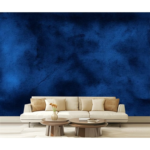 Peel and Stick Wallpaper Black blue abstract watercolor Dark blue art space for design Spot Modern Art Wall Mural Decor Self Adhesive and Removable 69in x 98in
