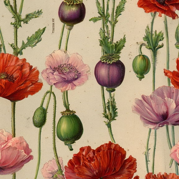 Peel and Stick Wallpaper Blooming Botanical Art Fiery Reds Pinks Wallpaper for Nursery Bedroom 17.7in x 9.8ft Floral Contact Paper for Cabinets Drawers Removable Wall Paper