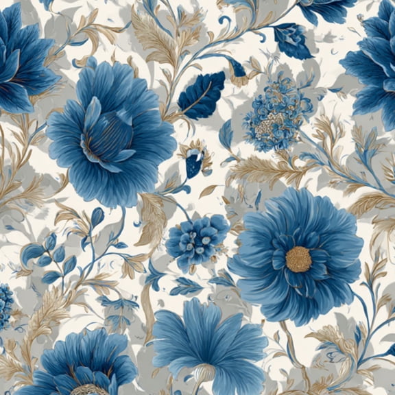 Peel and Stick Wallpaper Blue Beige Floral Ornamental Design White chinoiserie 17.7in x 118in Contact Paper Removable Self Adhesive Wall Mural Wall Decor for Bedroom Kitchen Cabinets