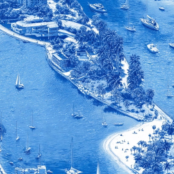 Peel and Stick Wallpaper Blue Ocean Scene Sailboats Palm Trees Wall Mural 23.6in x 9.8ft Self Adhesive Removable Wall Paper Renter Friendly Wallpaper for Bedroom Kitchen Bathroom