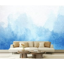 Peel and Stick Wallpaper Blue azure turquoise abstract watercolor for textures web Modern Art Wall Mural Decor Self Adhesive and Removable 69in x 98in