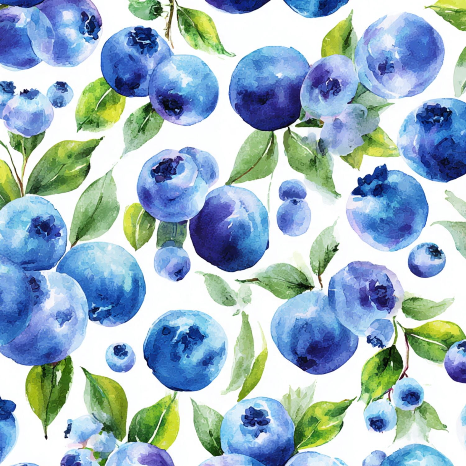 Peel and Stick Wallpaper Blueberry Green Leaves Vibrant blueberries ...