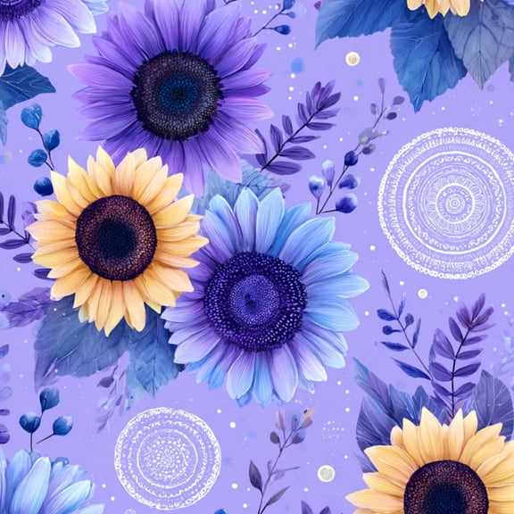 Peel and Stick Wallpaper Boho White Blue Purple Vintage Floral Botanical Flowers Sunflowers 24in x 118in Contact Paper Removable Self Adhesive Wall Mural Wall Decor for Bedroom Kitchen Cabinets