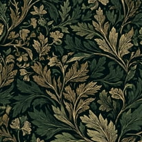Peel and Stick Wallpaper Botanical Floral Gold Green Leaves Dark Wall Mural 17.7in x 9.8ft Self Adhesive Removable Wall Paper Renter Friendly Wallpaper for Nursery Bedroom Cabinets