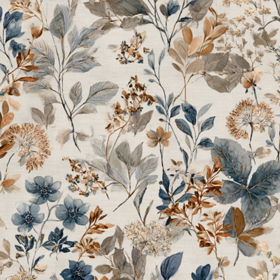 Peel and Stick Wallpaper Botanical Floral Leaf Vintage Watercolor Style Neutral Beige Blue Rust 24in x 118in Contact Paper Removable Self Adhesive Wall Mural Wall Decor for Bedroom Kitchen Cabinets