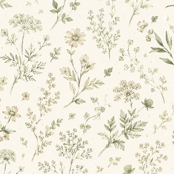 Peel and Stick Wallpaper Botanical Floral Sketch Green Line Art Cream 24in x 118in Contact Paper Removable Self Adhesive Wall Mural Wall Decor for Bedroom Kitchen Cabinets